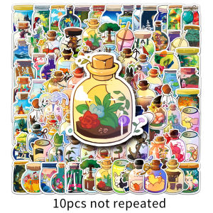 100pcs ban đầu không lặp đi lặp lại nhãn dán PVC không thấm nước sáng tạo chai hoạ tiết hoạt hình nhãn dán gói cho bé