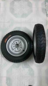 Đôi bánh xe 400-12 hàng tàu tim ốc lazang 7x10 bao gồm 2 lốp2 săm2 lazang.lốp 8pr.lazang tim lỗ đo vuông 7cm.đo chéo 10cm