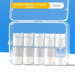 GOXBERK Trong suốt Bộ chai du lịch có thể đổ lại Có thể tái sử dụng Chống rò rỉ Hộp đựng dầu gội rỗng Nhẹ Di động Bộ chai rỗng Mỹ phẩm