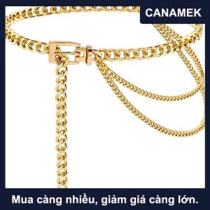 【CANAMEK】 Nhiều Lớp Kim Loại Thắt Lưng Chuỗi Cho Phụ Nữ Dây Thắt Lưng Dài Tua Eo Chuỗi Ăn Mặc Quần Jean Thắt Lưng Phụ Nữ Dây Thắt Lưng Thắt Lưng Phụ Nữ Cơ Thể Chuỗi