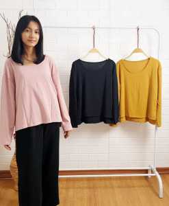 1383 Asimetris Blouse Hijab Friendly Grosir 45 katun persia import