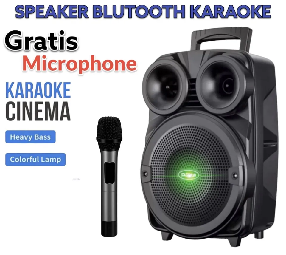 SALON AKTIF SUPER BASS SPEAKER BLUETOOTH KARAOKE EXTRA BASS GRATIS