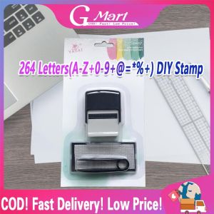 Self Inking DIY Number Letter Stamp Set Custom Personalised Address Business Name Number Printing Rubber Stamp+Tweezers Kit DIY-Stamp
