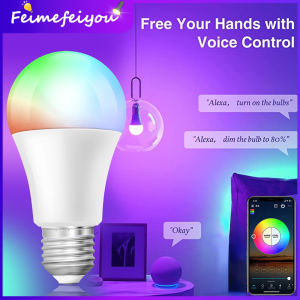 Bluetooth Smart light bulb led bulb e27 Voice control cool white for home decoration colour raya light rhythm with music 1600 colors changing bulb stepless dimming Timer 灯泡