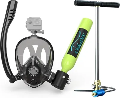 Mini Scuba divingtank với mặt nạ ống thở 0.5L xách tay nhỏ lặn Tank với bao kín mặt Mặt nạ lặn phổi bình khí phụ Mặt nạ tái sử dụng Dot chứng nhận Pony chai cho lặn với ống thở