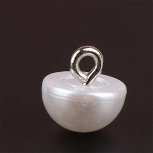 [fenggongshuode] 10PCS 10mm 12mm nấm giả nhựa Áo sơ mi hình bán nguyệt ngọc trai nút Shank nút cho quần áo trang trí mini may DIY