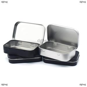 [COD] dgheg Metal Rectangular Empty Mini Tin Box Tinplate Push Candy Cases Bins Jar Hinged Containers Small Organizer Storage Box
