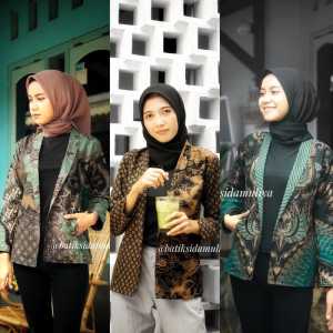blazer model baru - blazer batik kekinian - blazer batik premium baju kerja kantor - atasan batik terlaris - flash sale
