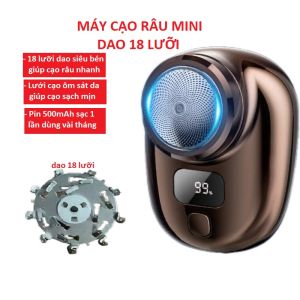 Máy cạo râu cầm tay mini tích điện dao 18 lưỡi pin 500mAh