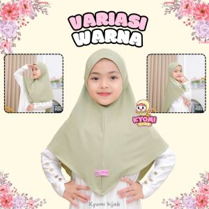 Kyomi hijab jilbab anak saliha bahan spandek jersey hijab bergo anak sehari hari