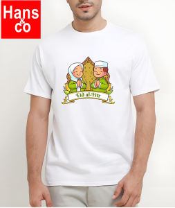 Kaos Pria Model Terkini Trending Motif 3D Bahan katun 24s Idul FItri H0638