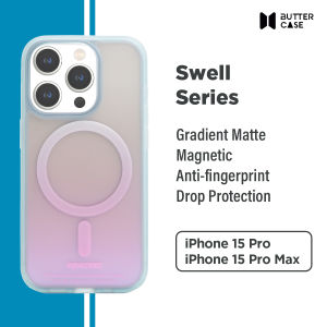 BUTTERCASE Swell Magnetic iPhone 15 Pro/15 Pro Max Gradient Matte Case  Anti-fingerprint TPU Drop Protection Casing Scratch Resistant Cover