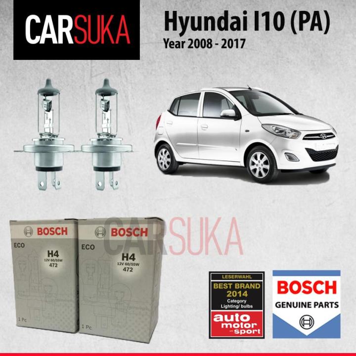 Bosch Headlamp HeadLight H4 Light Bulbs for Hyundai i10 (PA) 1st Gen
