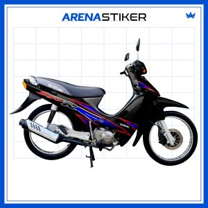 SH42c Sticker Shogun Kebo Stiker Striping Lis Suzuki Shogun 110 R 2000 - 2003 Variasi Retro Design Lz