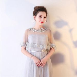 Q54OJPJ5B Summer Bridal Party Evening Dress Shawl Lace Shawl Wedding Cape Elegant