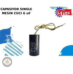 CAPASITOR MESIN CUCI 6uF KAPASITOR MESIN CUCI SATU TABUNG MEREK TINS ORIGINAL