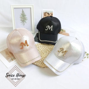 [HCM]Nón lưỡi trai nhũ chữ M viền vàng cao cấp dành cho nữ - mũ chống nắng có thể điều chỉnh size - Smice House