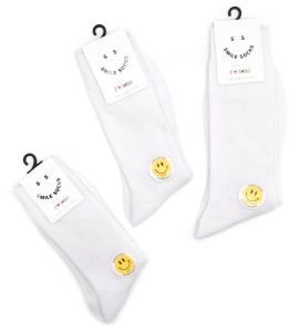 ถุงเท้านักเรียน ยกแพ็ค 12คู่ ผ้าไนลอน ลอนเล็ก ถุงเท้าข้อยาว FreeSize 34-44 ใส่ได้