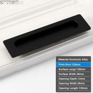 Gold Grooving Sliding By Handle Black Modern Minimalist European Hidden Button Wardrobe Sliding By Handle FurnitureSolid