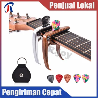 Capo Gitar untuk Gitar Akustik dan Gitar Listrik Ukulele Bass dengan Pegangan Pick dan Pick
