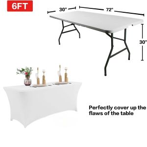 Spandex Table Cover for 4FT 6FT Home Rectangular Fitted Stretch Tablecloths with Dinner Gathering Party