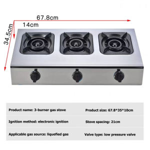 XINHONG เตาแก๊สสี่หัว เตาแก๊สหัวฟู่ เตาแก๊สสแตนเลส 4/6 หัว เตาแก๊สในครัว เตาแก๊ส เตาแก๊สเชิงพาณิชย์ ทำความสะอาดง่าย เผาไหม้เร็ว