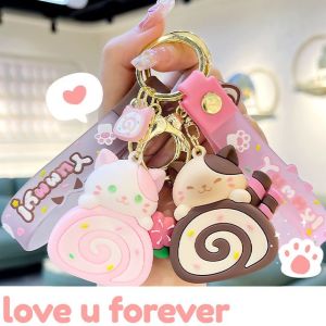 Móc khóa trang trí Móc treo balo mèo bánh ngọt xinh xắn LILA MKGAUHOODIE28