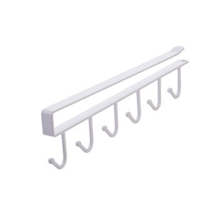 Multifunctional 6 Hooks Hanger Cabinet Wardrobe Door Hanger Punch-Free Kitchen Organizer Penyangkut Cangkuk