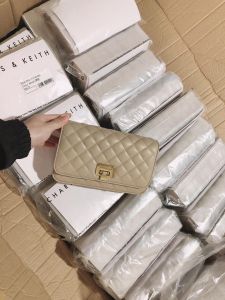 [CHUẨN HÃNG] Túi nữ đeo vai đeo chéo trần ô trám mini khóa gập (Size 20)