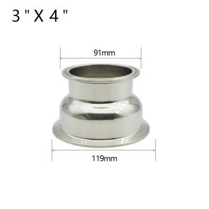 304 Stainless Steel Tri Clamp Bowl Reducer - Hemispherical Low Resistance for 50.5-119mm(1.5"-4") Beverage Homebrew Fitting