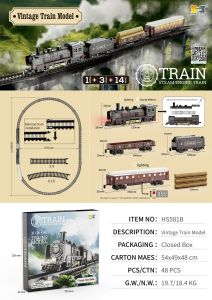 Retro Electric Train Set Rail Car Freight & Passenger Car No‑Steam Version Kids Educational Toys