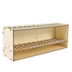 SDFBN Household Paint Brush Holder Wooden Frame 67 Holes Desk Organizer Easy To Assemble Detachable Pen Drying Stand Art Brush Organizer
