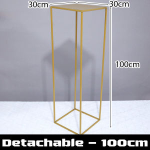 Metal frame iron stool set Rectangular display rack For weddings/party/decor Geometric vase flower stand 4 set Gold deco