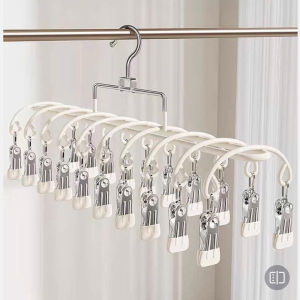 Móc kẹp phơi đồ lót và tất vớ kiểu dáng treo tiện dụng 20 kẹp kim loại chống gió bay giúp giữ đồ cố định lý tưởng cho gia đình có không gian phơi đồ hẹp hoặc chung cư
