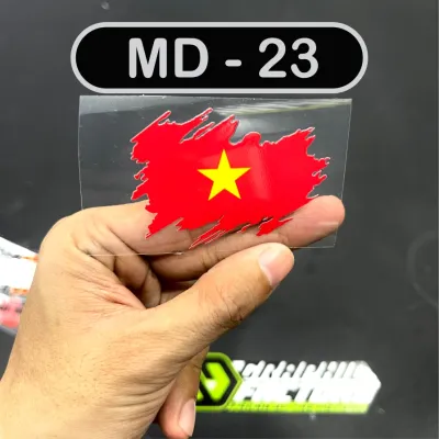 [Ảnh thật] MD 23 - logo cờ VN in UV DTF siêu bóng - siêu bám dính trên mọi bề mặt