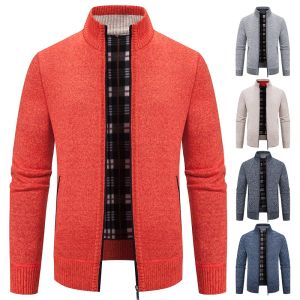 Classic Mens Full Zip Cardigan Fleece Sweater Big Size Christmas Casual Jumper Cardigans Coats US Male Outwear Amazon