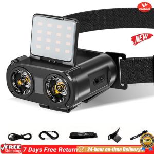 [VOF] 90  COB LED Head Lamp Rechargeable Head LED Torch for Cycling Cave Exploration