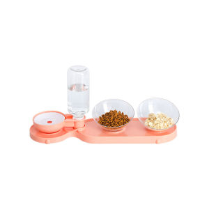 Doge&Orange พร้อมส่ง ชามอาหารสัตว์เลี้ยง ชามอาหารสุนัข ชามอาหารแมว ให้ทั้งอาหารและน้ำ ชามอาหารแบบคู่ แยกอาหารได้ COD MIP173