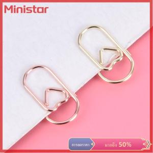 Ministar 50ชิ้น/ถุง MINI Heart Rose Color CLIP บุ๊คมาร์คคลิปกระดาษโลหะ