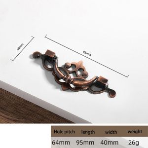 COUPLECOL Antique 1Pcs Classical Retro Carving Striped for Kitchen Cupboard Furniture Handle Drawer Handle Cabinet Handle