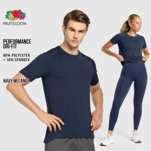 Fruit of the Loom Dri fit Tshirts for Men & Women Active Gym Clothes Mens T-shirts Tops Compression Shirt Gray & Navy