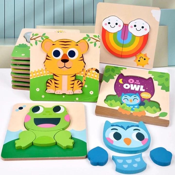 Puzzle Kayu Edukasi Anak 3D Keping Mainan Pazel Anak Tahun