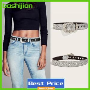 bashijian เข็มขัดกว้างประดับพลอยเทียมแวววาวสำหรับผู้หญิงชุดเดรสเข็มขัดพลอยเทียมสำหรับผู้ใหญ่เข็มขัดเพชรคริสตัล