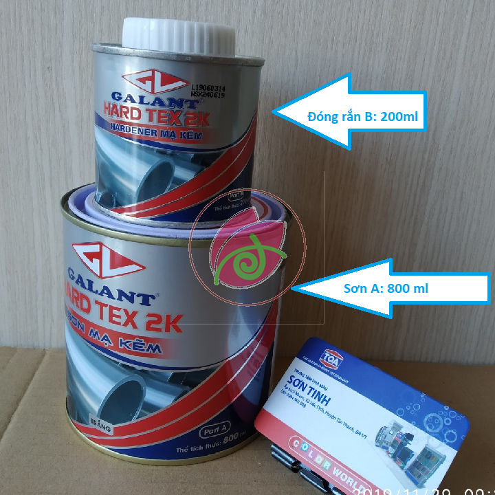 nhiều màu) Sơn sắt MẠ KẼM epoxy Galant - HARD TEX 2K epoxy - 2 ...