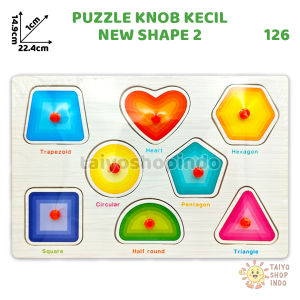 TAIYO Mainan Anak Puzzle Knob Kayu Premium Angka Animal Transport Shapes Wooden Jigsaw Edukasi