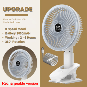 Portable Fan Table Fan Desktop Fan Handheld fan Clip fan Hanging fan Rechargeable Strong Wind 360° adjustable