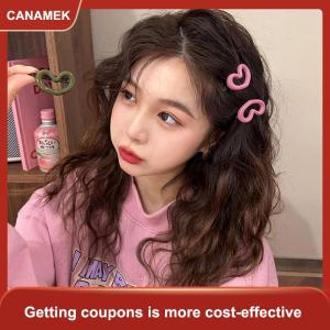 【CANAMEK】 2 Pcs Cô Gái Tim Tóc Clip Màu Sắc Ngọt Ngào Tim Barrettes Kẹp Tóc Bên Clip Tóc Cho Phụ Nữ Phụ Kiện