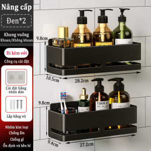 Bộ đồ dùng phòng tắm được làm bằng nhôm gắn tường chống thấm nước và chống gỉ đi kèm kệ giá để bàn chải đánh răng giá để xà phòng chắc chắn và bền có thể chịu được trọng lượng tốt và có thể sử dụng trong nhà bếp