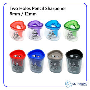 Two Holes Pencil Sharpener/Pengasah Pensil/8mm/12mm