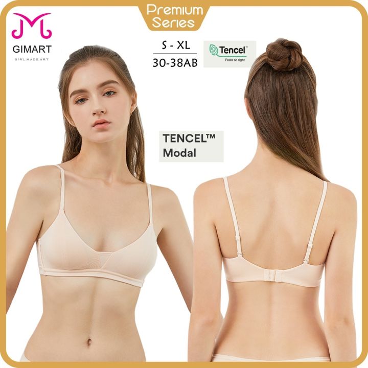 ❀✓ [GIMART Ready Stock] TENCEL modal Seamless Japanese Style Women's bra  Sleep Bra Breathable Thin Section Triangle Cup 2021